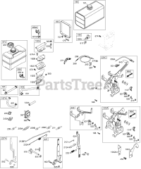 Briggs & Stratton 196432-1007-E1 - Briggs & Stratton Horizontal Engine CONTROLS, SPRINGS, FUEL TANK, HOSES