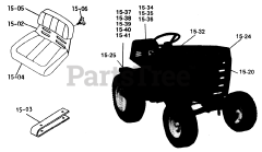 Toro 1-0357 (C-120) - Toro Lawn Tractor (1975) 15.000 Seats, Decals Misc. Trim (fig. 15)