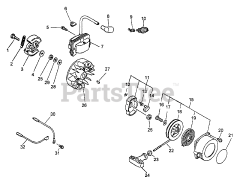 Echo SRM-3110 - Echo String Trimmer (Type 1) Ignition, Starter, Clutch