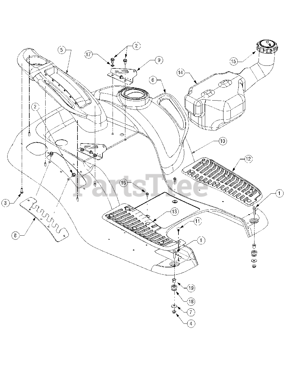 Cub Cadet GT 1554 (14AK13BK756) Cub Cadet 54" Garden Tractor Fender