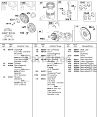 Briggs & Stratton 430447-0205-E2 - Briggs & Stratton Horizontal Engine Crankshaft, Flywheel, Piston/Rings/Connecting Rods