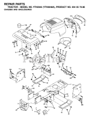 Husqvarna YTH 2048 (954567086) - Husqvarna 48" Yard Tractor (2001-02)