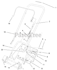 Toro 38405 (CCR 1000) - Toro Snow Thrower (SN: 200000001 - 200999999) (2000) Handle Assembly