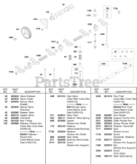 Briggs & Stratton 522447-0106-E2 - Briggs & Stratton Horizontal Engine Valves, Springs, Camshaft, Push Rods