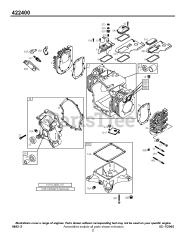 Briggs & Stratton 422437-4030-01 - Briggs & Stratton Horizontal Engine Crankcase Cover/Sump, Cylinder/Head
