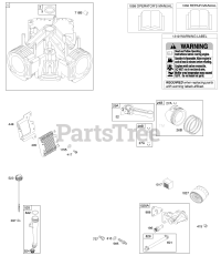 Briggs & Stratton 381772-0102-E1 - Briggs & Stratton Vertical Engine Cylinder, Piston/Rings/Connecting Rod, Lubrication