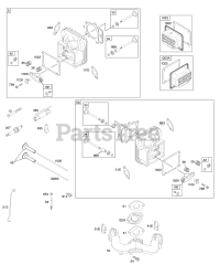 Briggs & Stratton 406677-0403-E1 - Briggs & Stratton Vertical Engine Cylinder Head, Intake Manifold, Valves