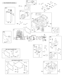 Briggs & Stratton 28B702-1015-E1 - Briggs & Stratton Vertical Engine Cylinder, Piston/Ring, Crankshaft, Gasket Kits, Sump
