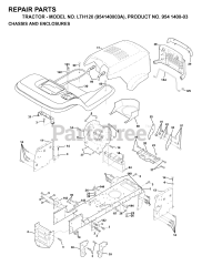 Husqvarna LTH 120 (954140003-A) - Husqvarna Lawn Tractor (1997-01) CHASSIS &amp; ENCLOSURES