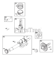 Briggs & Stratton 356447-3538-B5 - Briggs & Stratton Horizontal Engine Crankshaft Group