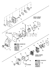 Echo SRM-2400 SB - Echo String Trimmer (Type 1) Intake, Exhaust, Air Filter
