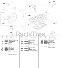 Briggs & Stratton 58A447-0481-E2 - Briggs & Stratton Horizontal Engine Cylinder Head, Rocker Cover