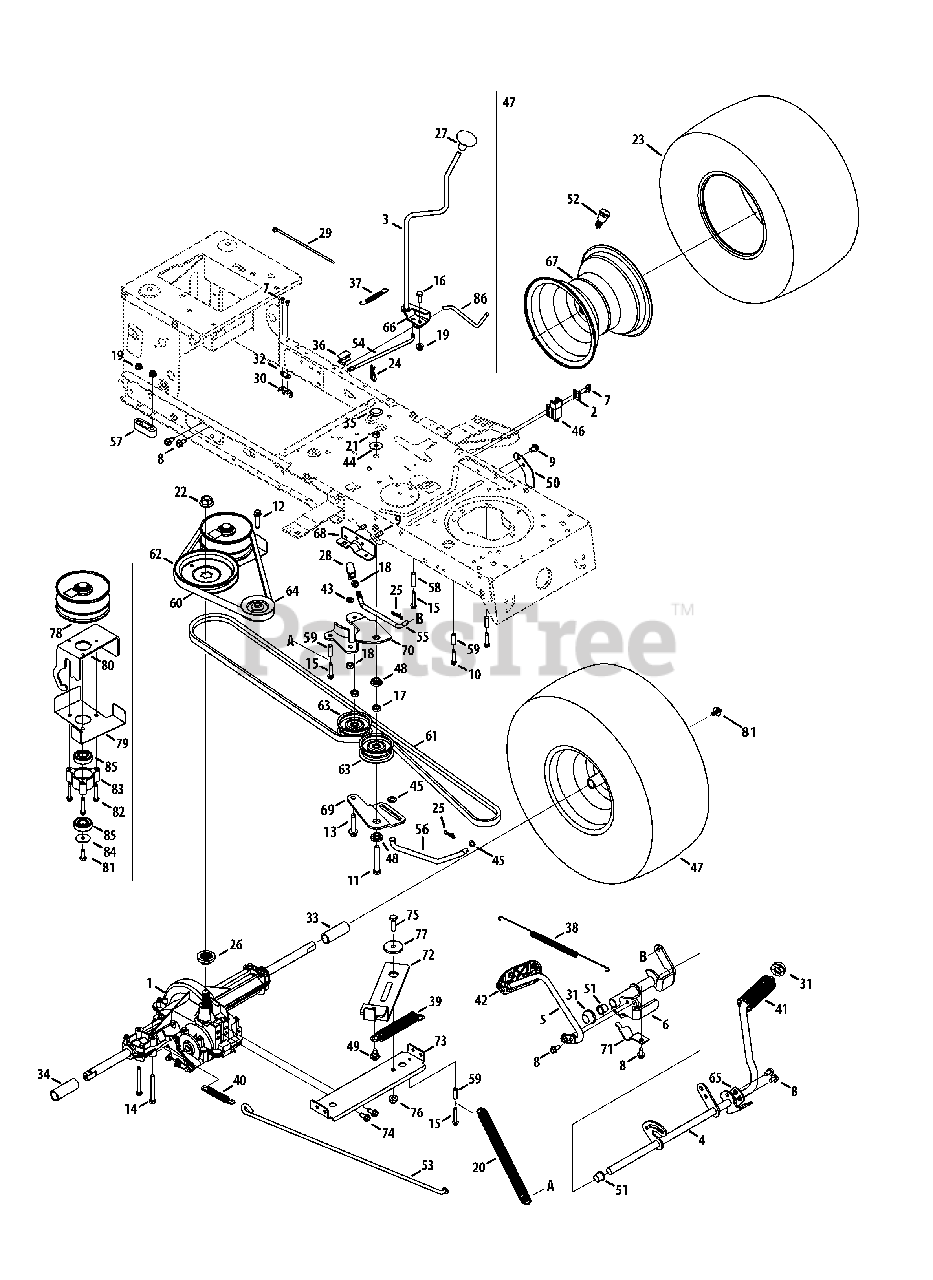 Murray 13AO785S058 - Murray Lawn Tractor (2013) Transmission Drive ...