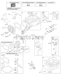 Briggs & Stratton 12U802-1733-E1 - Briggs & Stratton Vertical Engine Cams, Crankcase Cover/Sump, Crankshaft, Cylinder Group, Kit/Gaskets, Oil, Piston Group, Valves