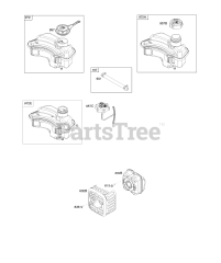 Briggs & Stratton 8P502-0075-H1 - Briggs & Stratton Vertical Engine Exhaust System, Fuel Supply