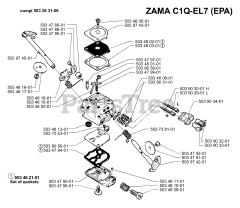Husqvarna 51 EPA - Husqvarna Chainsaw (1998-06) Carburetor Parts (ZAMA C1Q-EL7)