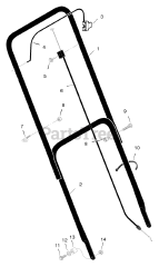 Scotts 20101x31A - Scotts 20" Walk-Behind Mower (1998) Handle Assembly