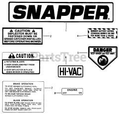 Snapper 25066 (81007) - Snapper 25" Rear-Engine Riding Mower, 6hp Decals