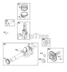 Briggs & Stratton 356447-0702-H7 - Briggs & Stratton Horizontal Engine Crankshaft Group