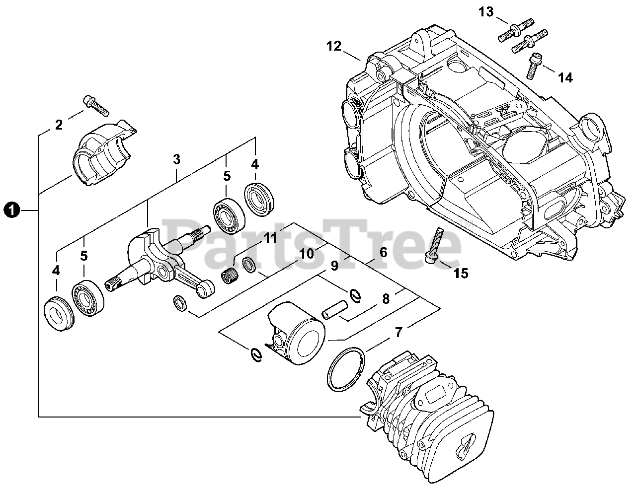 Echo CS355T Echo Chainsaw (SN C67415001001 C67415999999) Engine