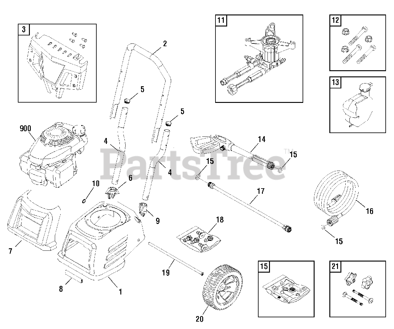 TroyBilt 02064100 TroyBilt 3,100 PSI Pressure Washer Main Unit