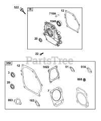 Briggs & Stratton 13R232-0004-H5 - Briggs & Stratton Horizontal Engine Crankcase Cover/Sump Group