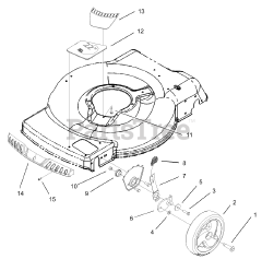 Toro 20013 - Toro 22" Recycler Walk-Behind Mower (SN: 230000001 - 230999999) (2003) Front Axle and Wheel Assembly