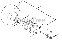 Gravely 988084 - Gravely Pro 300 Walk-Behind Mower Power Unit, 20hp Kohler (SN: 000101 & Above) Wheels