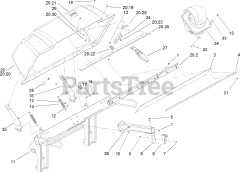 Toro 78498 - Toro 52" Twin Soft Bagger, 200 Series Z Master (SN: 240000001 - 240999999) (2004) Bag Support and Hood Assembly