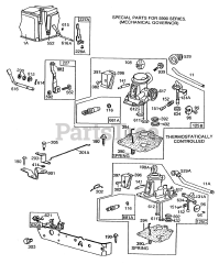 Briggs & Stratton 110908-1297-01 - Briggs & Stratton Vertical Engine Carburetor Assy,Controls