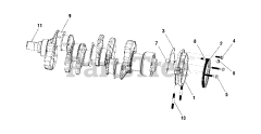 Briggs & Stratton 076131-03 - Briggs & Stratton 35kW Liquid Cooled Home Standby Generator Engine Service Parts - Crankshaft