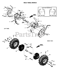 Troy-Bilt 6411 - Troy-Bilt Econo-Horse Rear-Tine Tiller (SN: E0008844 - E0032773) TINES &amp; WHEELS