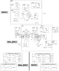 Briggs & Stratton 28M707-1162-E2 - Briggs & Stratton Vertical Engine Carburetor, Gasket Kits