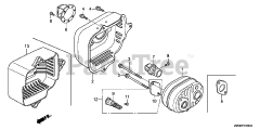 Honda GCV160 LA0 S3L (GJARA) - Honda Engine, Made in USA (SN: GJARA-1000001 - GJARA-9999999) MUFFLER