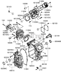 Toro 74271 (Z 550) - Toro 52" Z Master Zero-Turn Mower, Side-Discharge Deck (SN: 280000001 - 280999999) (2008) Cylinder and Crankcase Assembly Kawasaki FH770D-AS05
