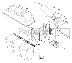 MTD OEM-190-181 - MTD Triple Bagger Assembly (2004)