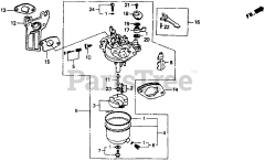 Honda WD20 X C (GX110) - Honda Water Pump, Made in Japan (SN: GX110-1000001 - GX110-9999999) CARBURETOR