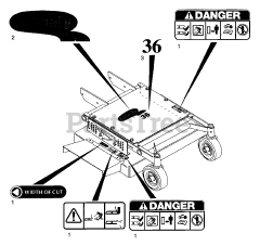Gravely 888047 - Gravely 36" Fab Deck for Pro-Walk 150 Mower (SN: 003015 - 009999) Mower Deck