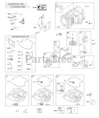 Briggs & Stratton 31G777-0290-E2 - Briggs & Stratton Vertical Engine Camshaft, Crankshaft, Cylinder, Engine Sump, Gasket Set - Engine, Lubrication, Piston, Rings, Connecting Rod, Warning Label