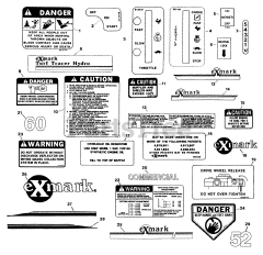 Exmark TTH-14K - Exmark Turf Tracer Walk-Behind Mower, 14hp Kawasaki (SN: 070000 - 079999) (1992) Decals