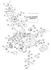 MTD 12A-469B033 - MTD Walk-Behind Mower (1998) (Ace Hardware) General Assembly (Model 460)