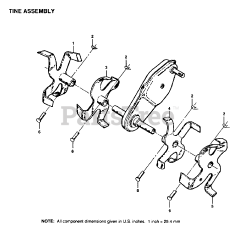 Electrolux/AYP 850-00760 - Electrolux/AYP Tiller TINE ASSEMBLY