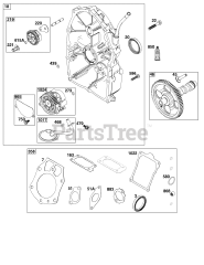 Briggs & Stratton 61E377-0030-J1 - Briggs & Stratton Horizontal Engine Crankcase Cover/Sump Group