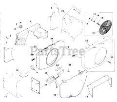 Kohler M18-24558 - Kohler Magnum Engine, Made for Aetco, 18hp, 13.4kW Baffles &amp; Shroud 2-15-77 (TP-2233-C)