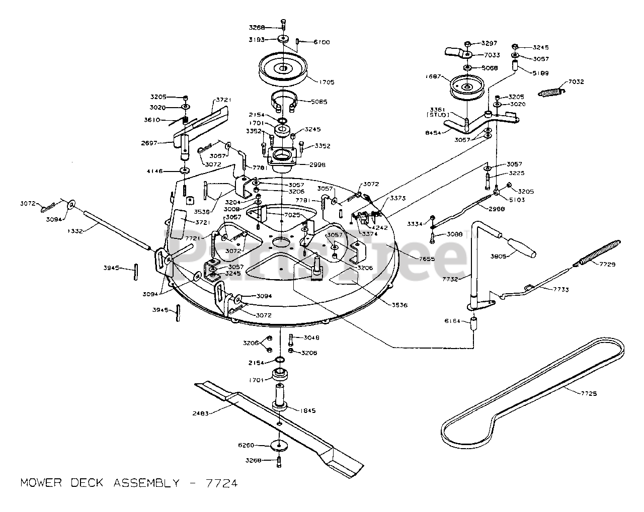 Dixon ZTR 3304 Dixon ZeroTurn Mower (1995) MOWER DECK ASSEMBLY Parts