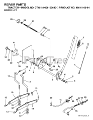 Husqvarna CT 151 (960610064-01) - Husqvarna Lawn Tractor (2006-06) MOWER LIFT / DECK LIFT