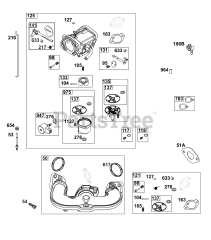 Briggs & Stratton 44U677-0021-B5 - Briggs & Stratton Vertical Engine Carburetor Group