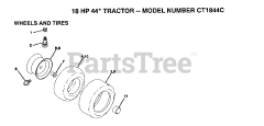 Electrolux/AYP CT 1844 C - Electrolux/AYP Lawn Tractor (1992) WHEELS AND TIRES