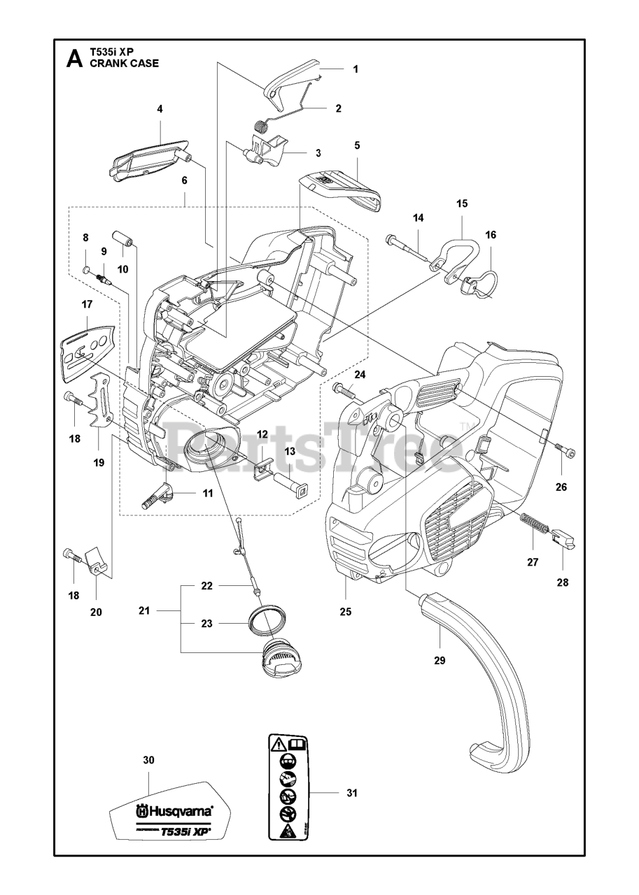 Husqvarna T 535 iXP - Husqvarna Chainsaw CRANKCASE Parts Lookup