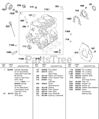 Briggs & Stratton 587447-0205-E2 - Briggs & Stratton Horizontal Engine Cylinder, Back Plate, Oil